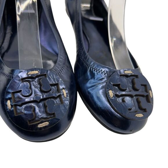 Blue Tory Burch Patent Reva Ballet flats 7 - Picture 7 of 16